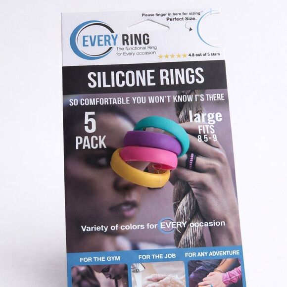 Unbranded Jewelry - Silicone Rings 5 Pack - Multicolor